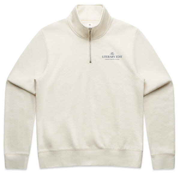 The Literary Edit Half Zip - Ecru Thumbnail