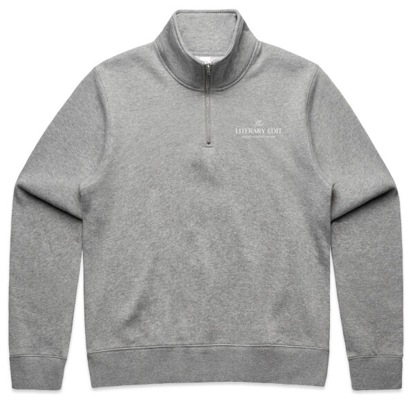 The Literary Edit Half Zip - Grey Marle Thumbnail